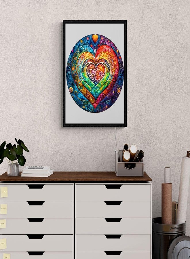 AEEKDOOK Wooden Puzzles for Adults - Mandala Heart Wood Puzzles Adult - Unique Animal Shape Wooden Jigsaw Puzzles for Adults - Birthday Gifts for Puzzle Lovers, Family (S - 8.5 * 8.5in - 100 Pieces) - Image 3